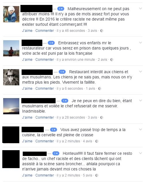Capture d'écran : Page facebook du restaurant Le Cénacle